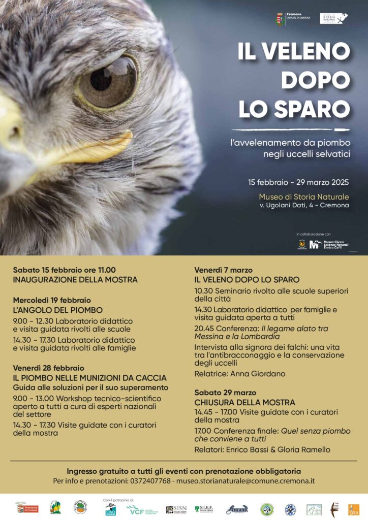 EVENTI AL MUSEO DI STORIA NATURALE DI CREMONA – IL VELENO DOPO LO SPARO